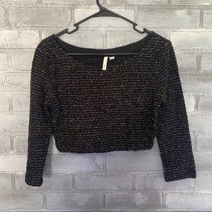 Frenchi | fuzzy soft long sleeve crop top